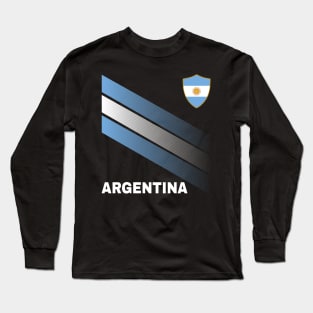 Vintage Argentina Sunflower Flag Argentina Soccer Lover Long Sleeve T-Shirt